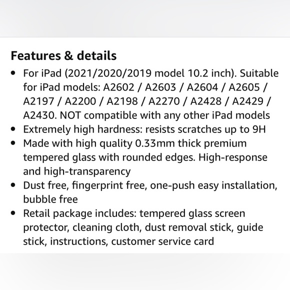 💜 Screen Protector for iPad (10.2-Inch, 2021/2020/2019 Model, 9/8/7 Generation - Picture 7 of 7